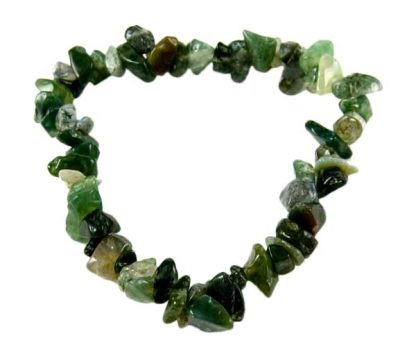Moss Agate Crystal Chip Bracelet