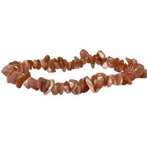 Rhodochrosite Crystal Chip Bracelet