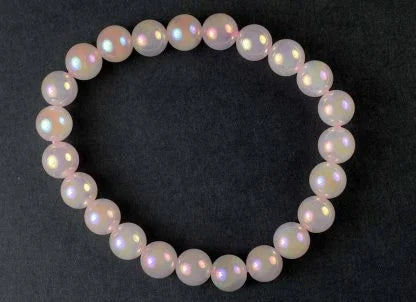 Rose Quartz Aura Bead Bracelet