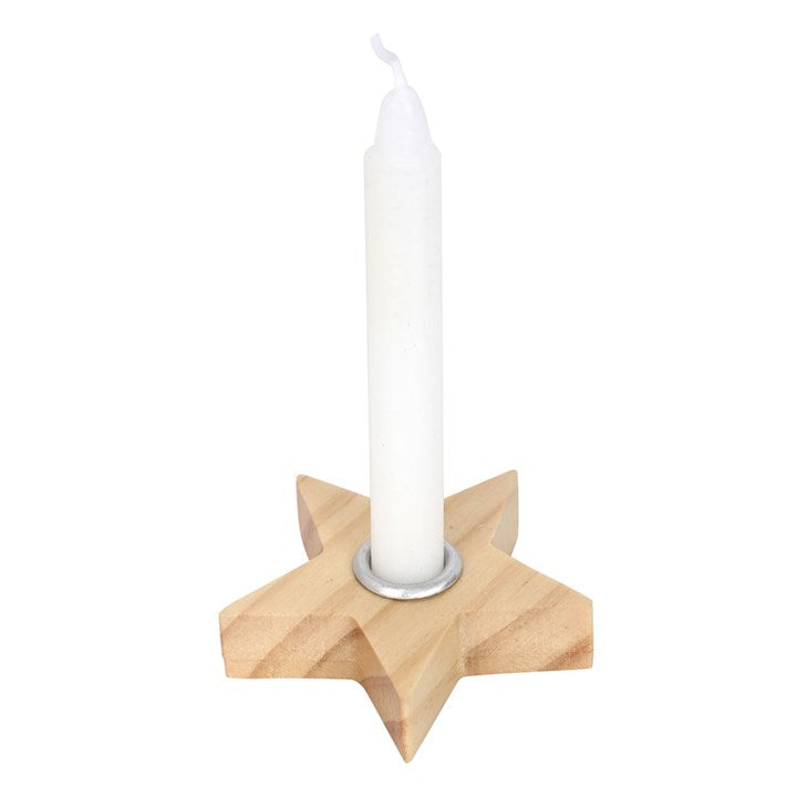 Spell Candle Holder - Star - Wood