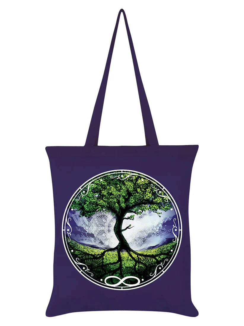 Tree of Life Purple Tote Bag