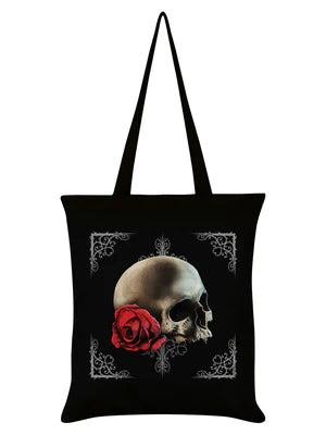 Cranial Rose Black Tote Bag