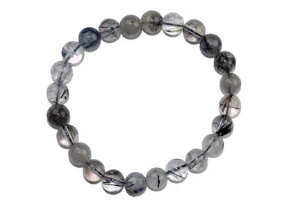 Tourmilated Quartz Bead Bracelet