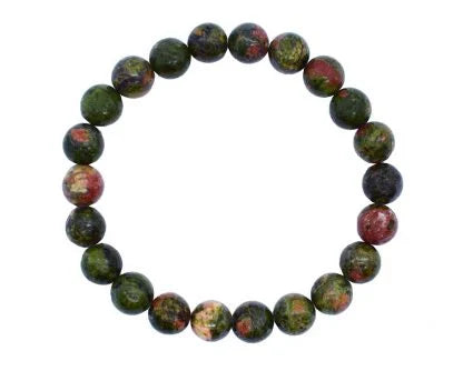 Unakite Bead Bracelet