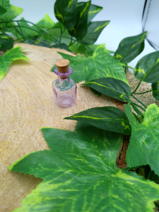 Mini Glass Bottle -  Square Purple