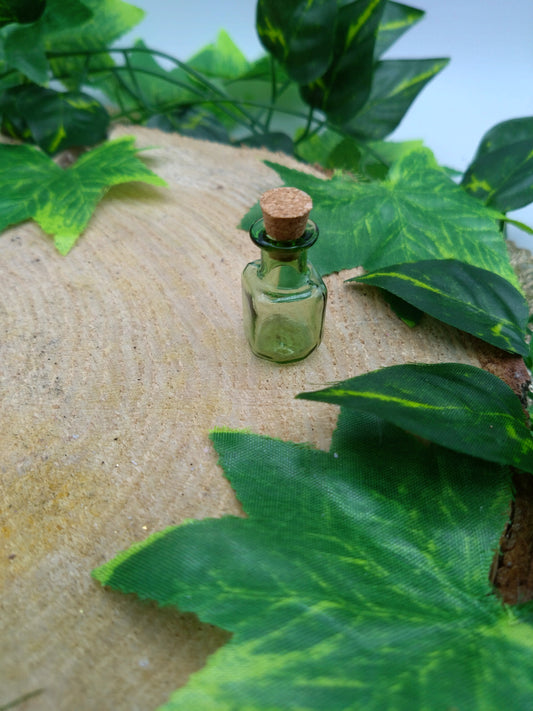Mini Glass Bottle -  Square Green