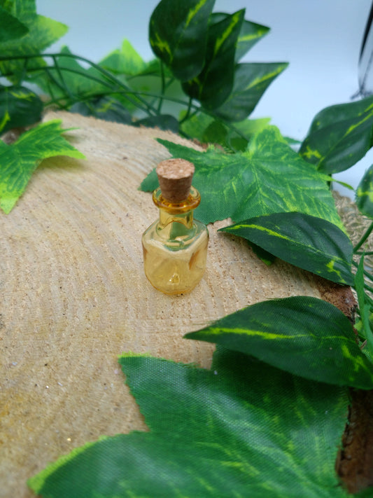 Mini Glass Bottle -  Square Yellow