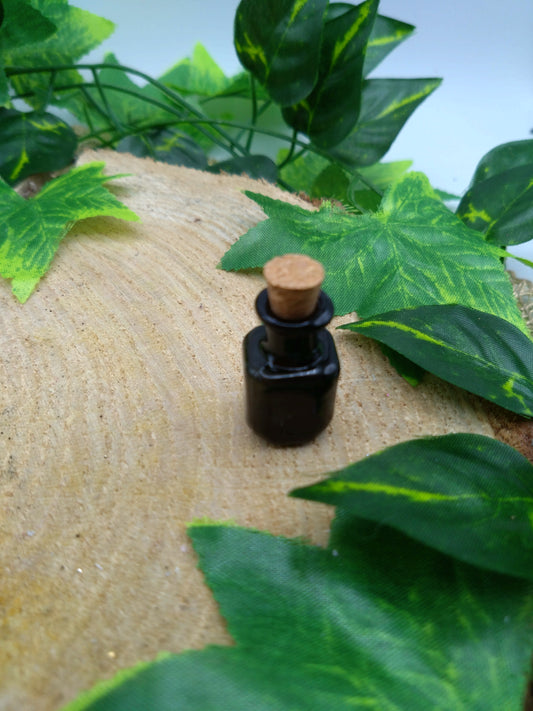 Mini Glass Bottle -  Square Black