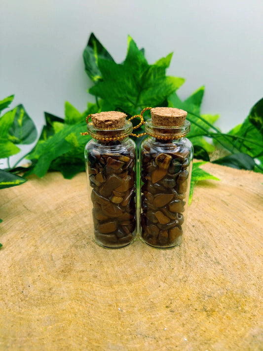 Crystal chip bottle-Tigers Eye
