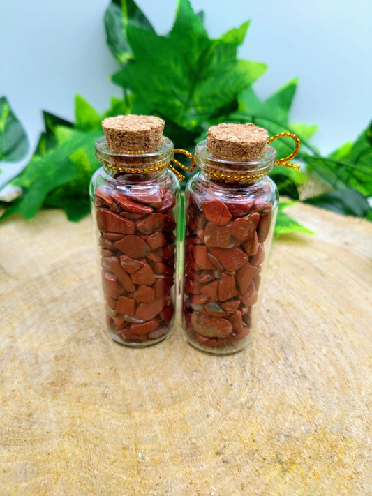 Crystal chip bottle-Red Jasper