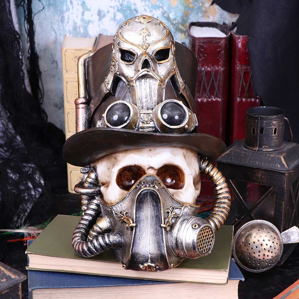 Steampunk Breathe Easy Venetian Mask Skull Ornament