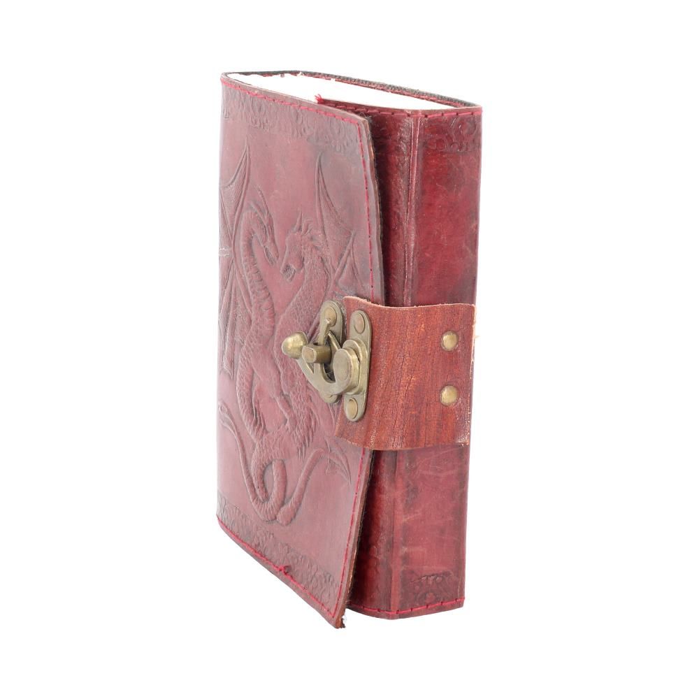 Lockable Double Dragon Leather Embossed Journal