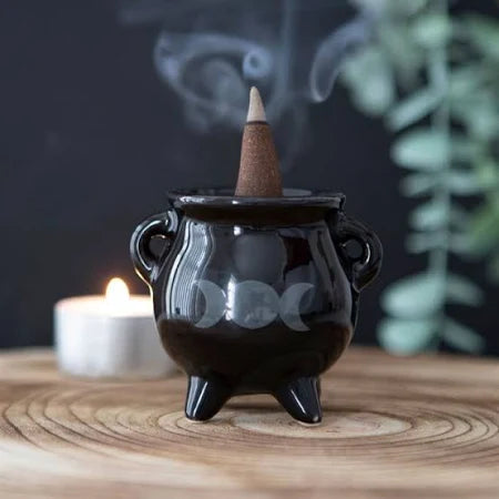 Cauldron Incense  Holder - Triple Moon