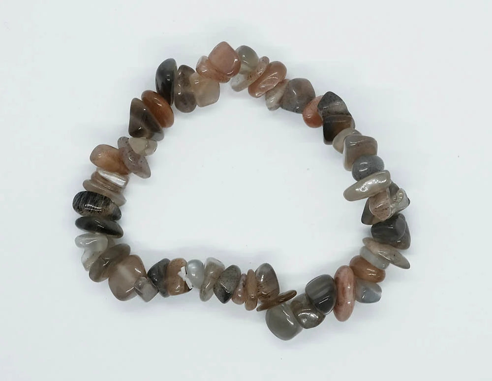 Black Moonstone Crystal Chip Bracelet