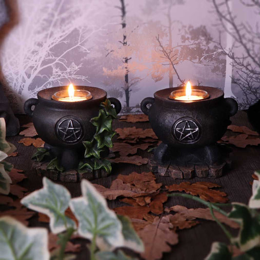 Ivy Cauldron Candle Holder  (Set of 2)