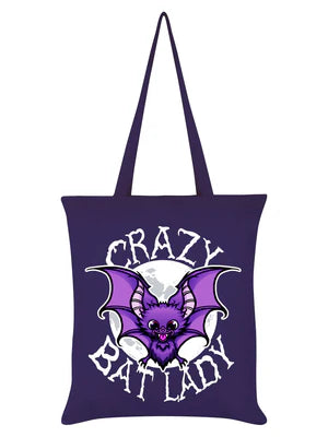 Crazy Bat Lady Purple Tote Bag